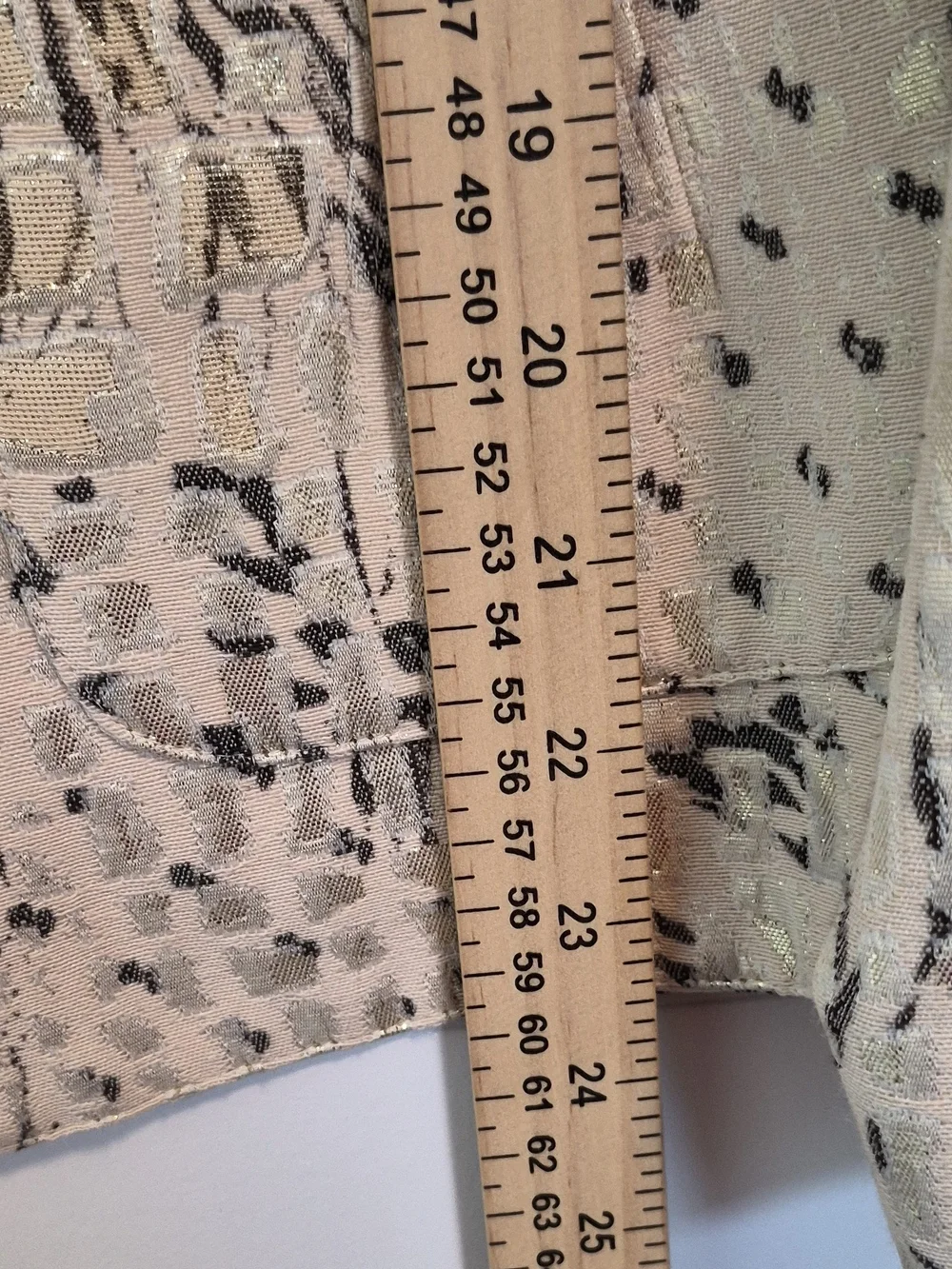 Peck & Peck Cream Patterned Women's Jacket with Metallic Accents Size 12